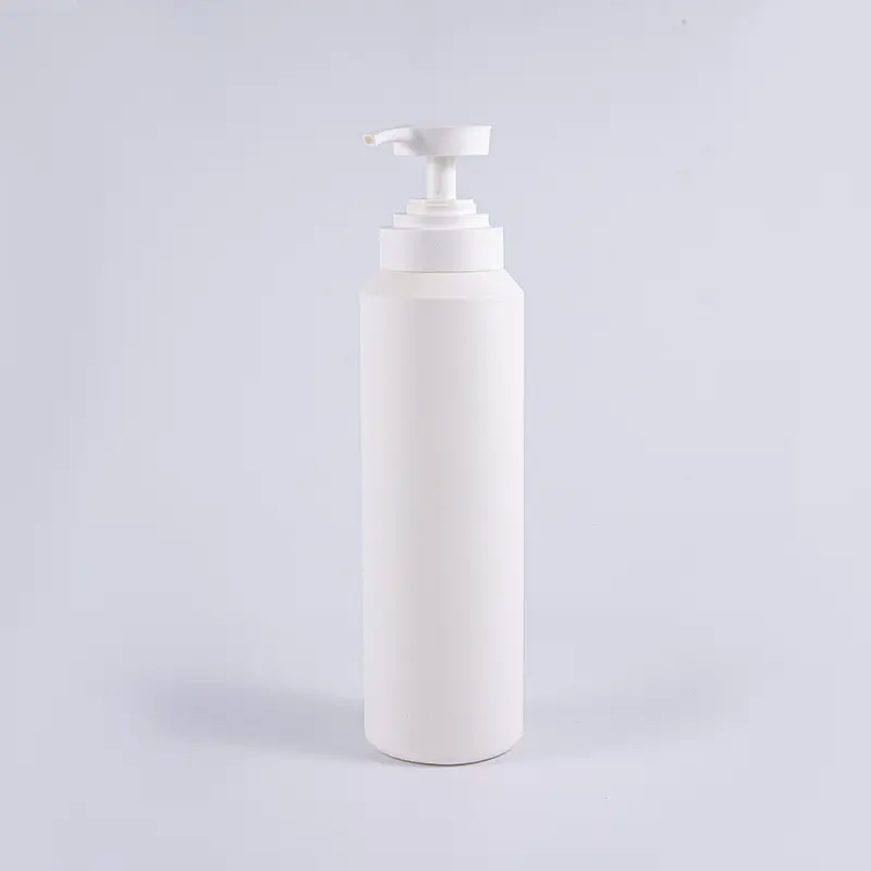 Valkoinen ja musta Soft Touch pyöreä suurikokoinen 1000 ml PE-puhdistuspumppupullo