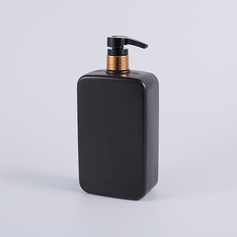 Solid Black Color Square 1000ml PE Shampoo Pump puhdistuspullo