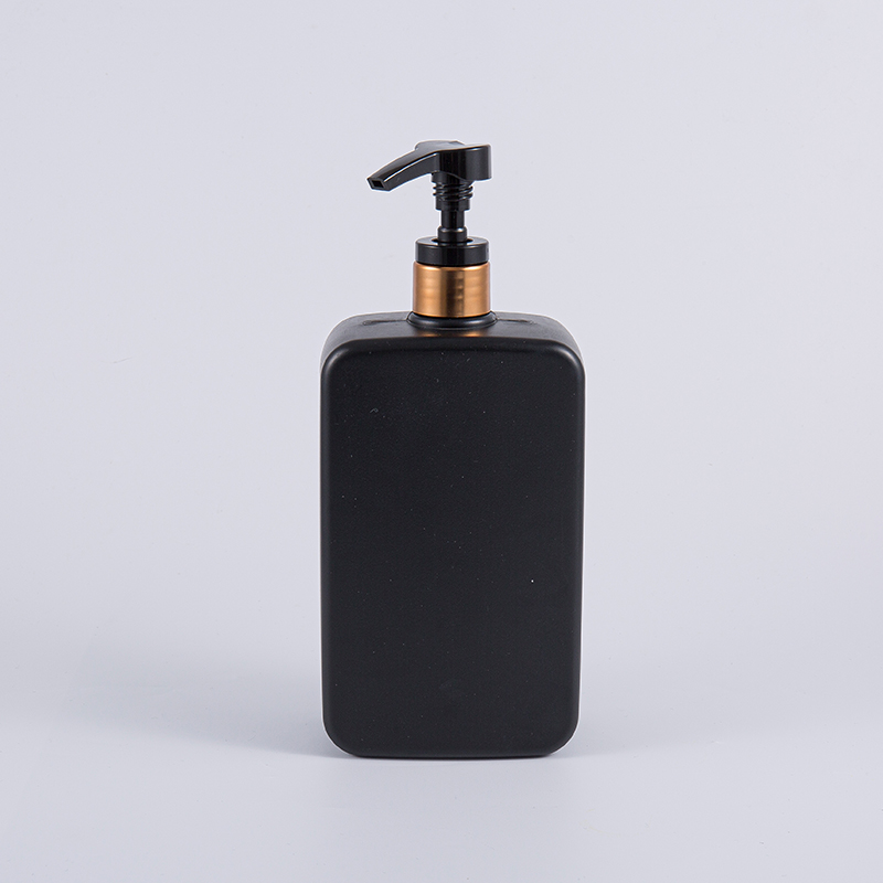 Solid Black Color Square 1000ml PE Shampoo Pump puhdistuspullo